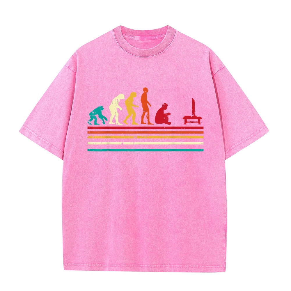 Retro Gaming Jersey - Футболка с принтом «Эволюция человека» для
