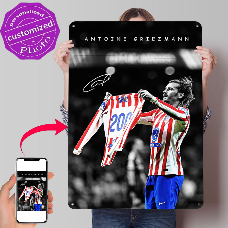 Retro Gaming Jersey - Постер с Антуаном Гризманном в форме,