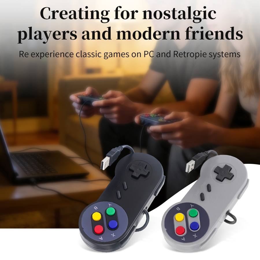Retro Gaming Raspberry Pi 5 - USB-геймпад в ретро-стиле для ПК, NESPi,