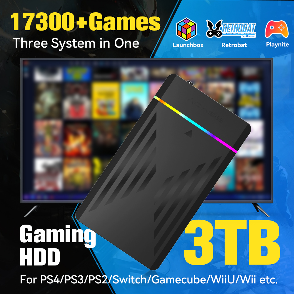 Retro Gaming Hdd - Портативная игровая консоль LaunchBox/Retrobat/Playnite 3 ТБ